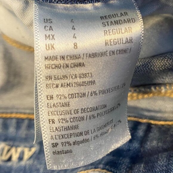 American Eagle Women's Jeans Size 4 Distressed Super Stretch Skinny Regular - Picture 6 of 16